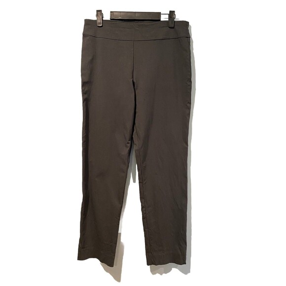 Krazy Larry Pants Womens 8 Dark Grey High Rise Pull On Stretch Workwear Travel - Picture 1 of 9